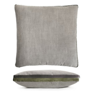 Kevin O'Brien Studio Double Tuxedo Linen/Cotton Decorative Pillow - Oregano (22x22)