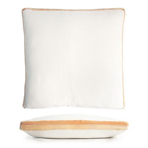 Kevin O'Brien Studio Double Tuxedo Linen/Cotton Decorative Pillow - Gold Beige (22x22)