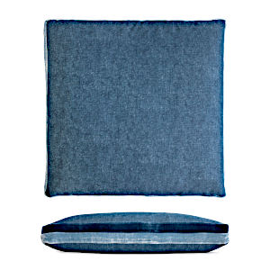 Kevin O'Brien Studio Double Tuxedo Linen/Cotton Decorative Pillow - Denim (22x22)