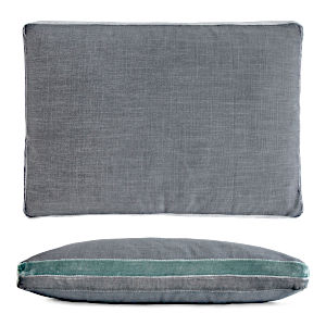 Kevin O'Brien Studio Double Tuxedo Linen/Cotton Decorative Pillow - Jade (14x20)