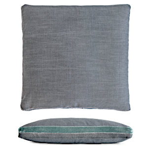 Kevin O'Brien Studio Double Tuxedo Linen/Cotton Decorative Pillow - Jade (22x22)