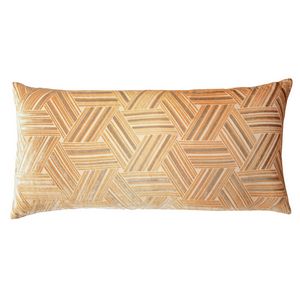 Kevin OBrien Studio Entwined Decorative Pillow - Gold Beige (12x24)