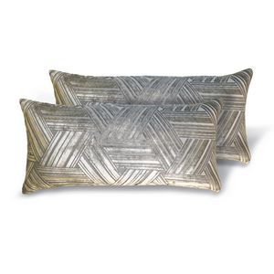 Kevin OBrien Studio Entwined Decorative Pillow - Nickel (7x15)