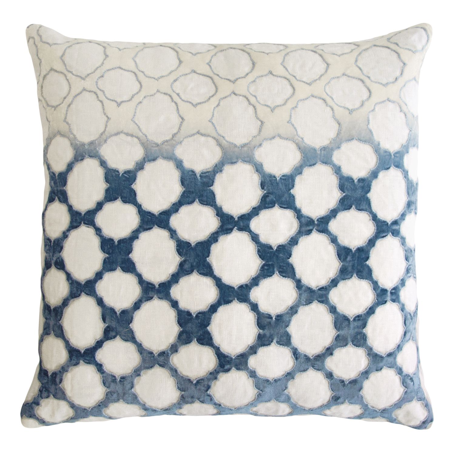 *Kevin OBrien Studio Fretwork Appliqued Linen Decorative Pillow