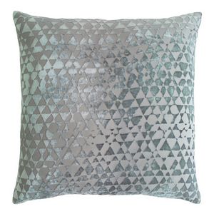 Kevin O'Brien Studio Triangles Velvet Decorative Pillow - Jade.