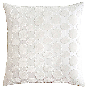 Kevin O'Brien Studio Mod Fretwork Velvet Decorative Pillow - White