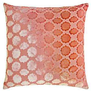 Kevin O'Brien Studio Mod Fretwork Velvet Decorative Pillow - Mango