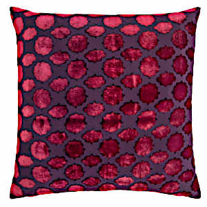 Kevin O'Brien Studio Mod Fretwork Velvet Decorative Pillow - Raspberry