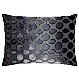 Kevin O'Brien Studio Mod Fretwork Velvet Decorative Pillow - Smoke
