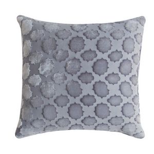 Kevin O'Brien Studio Mod Fretwork Velvet Decorative Pillow - Silver