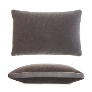 Kevin O'Brien Studio Mohair Decorative Pillows - Gray/Nickel w/Tuxedo Stripe