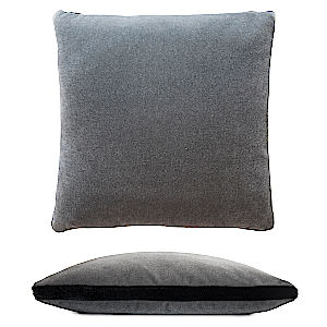 Kevin O'Brien Studio Mohair Decorative Pillows - Silver/Black w/Tuxedo Stripe