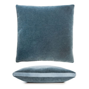 Kevin O'Brien Studio Mohair Decorative Pillows - Harbor w/Tuxedo Stripe (22x22)