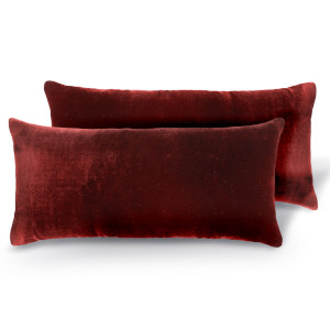 Kevin O'Brien Studio Ombre Velvet Decorative Pillows - Paprika Color (7x15)