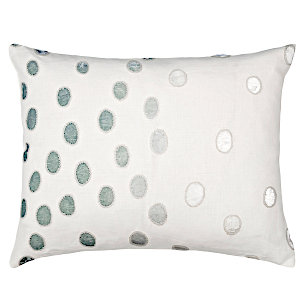 Kevin OBrien Studio Ovals Appliqued Velvet Linen Decorative Pillows - Sage/White (16x20)