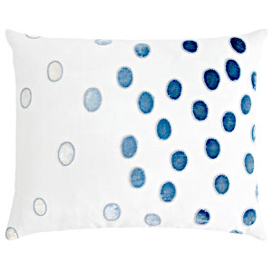 Kevin OBrien Studio Ovals Appliqued Velvet Linen Decorative Pillows - Azul (16x20)