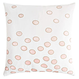 Kevin OBrien Studio Ovals Appliqued Velvet Linen Decorative Pillows - Blossom (22x22)