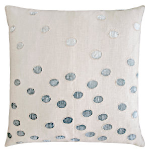 Kevin OBrien Studio Ovals Appliqued Velvet Linen Decorative Pillows - Seaglass (22x22)