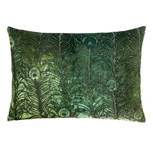 Kevin OBrien Studio Peacock Feather Velvet Decorative Pillows - Evergreen (14x20)