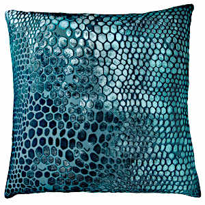 Kevin O'Brien Studio Snakeskin Velvet Decorative Pillow - Pacific Color