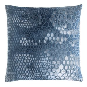 Kevin O'Brien Studio Snakeskin Velvet Decorative Pillow - Denim Color