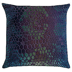 Kevin O'Brien Studio Snakeskin Velvet Decorative Pillow - Peacock Color