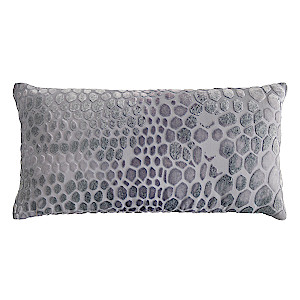 Kevin O'Brien Studio Snakeskin Velvet Decorative Pillow - Silver Gray Color