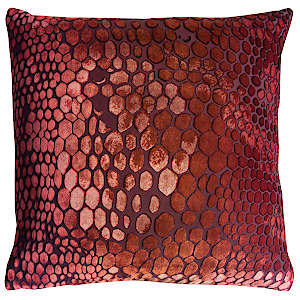 Kevin O'Brien Studio Snakeskin Velvet Decorative Pillow - Wildberry Color