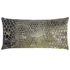 Kevin O'Brien Studio Snakeskin Velvet Decorative Pillow - Oregano Color (12x24)