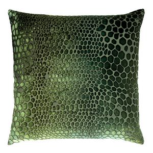 Kevin O'Brien Studio Snakeskin Velvet Decorative Pillow - Evergreen (22x22)