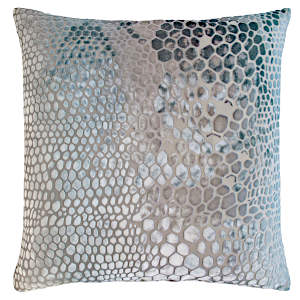 Kevin O'Brien Studio Snakeskin Velvet Decorative Pillow - Robbins Egg Color