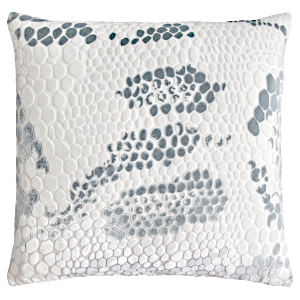 Kevin O'Brien Studio Snakeskin Velvet Decorative Pillow - White Color