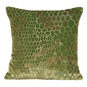 Kevin O'Brien Studio Snakeskin Velvet Decorative Pillow - Grass Color