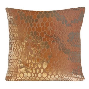 Kevin O'Brien Studio Snakeskin Velvet Decorative Pillow - Mango Color