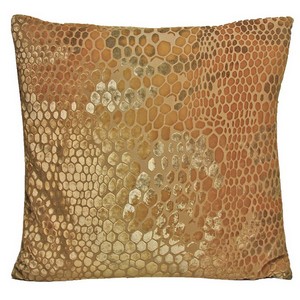 Kevin O'Brien Studio Snakeskin Velvet Decorative Pillow - Gold Beige Color