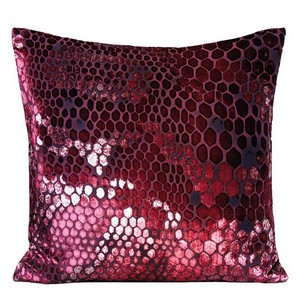 Kevin O'Brien Studio Snakeskin Velvet Decorative Pillow - Raspberry Color