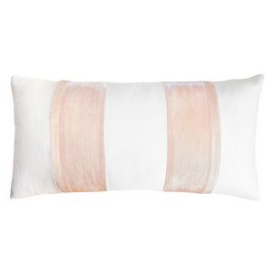 Kevin O'Brien Studio Stripe Oblong Decorative Pillows - Blush White