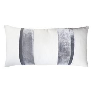 Kevin O'Brien Studio Stripe Oblong Decorative Pillows - Gray White