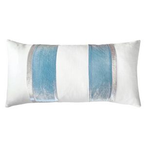 Kevin O'Brien Studio Stripe Oblong Decorative Pillows - Robins Egg
