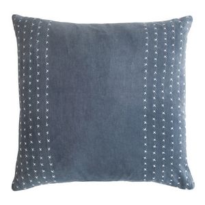 Kevin O'Brien Studio Stripe Stitched Cotton Velvet Decorative Pillow
