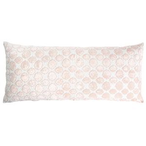Kevin O'Brien Studio Tile Appliqued Linen Throw Pillow - Blossom (16x36)