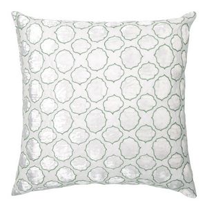 Kevin O'Brien Studio Tile Appliqued Linen Throw Pillow - Grass (22x22)