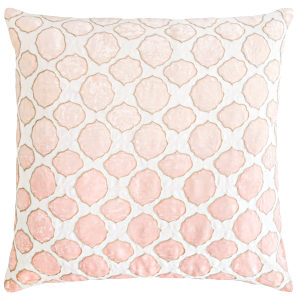 Kevin O'Brien Studio Tile Appliqued Linen Throw Pillow - Blossom (22x22)