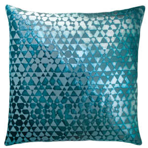 Kevin O'Brien Studio Triangles Velvet Decorative Pillow - Pacific.