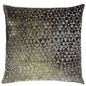 Kevin O'Brien Studio Triangles Velvet Decorative Pillow - Oregano 22x22.