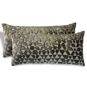 Kevin O'Brien Studio Triangles Velvet Decorative Pillow - Oregano 7x15.