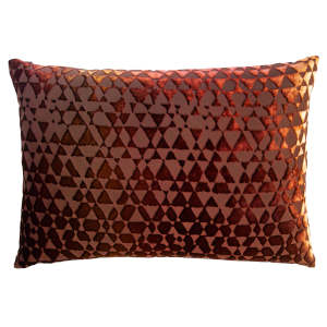 Kevin O'Brien Studio Triangles Velvet Decorative Pillow - Paprika 14x20.