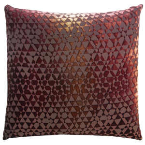 Kevin O'Brien Studio Triangles Velvet Decorative Pillow - Paprika 22x22.