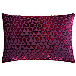 Kevin O'Brien Studio Triangles Velvet Decorative Pillow - Raspberry.