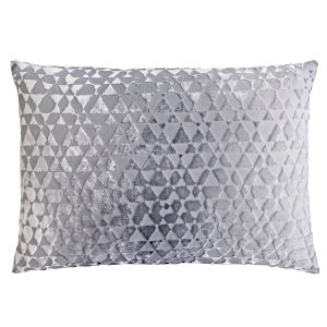 Kevin O'Brien Studio Triangles Velvet Decorative Pillow - Silver.